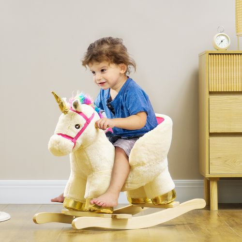 AIYAPLAY Rocking Horse Ride on Unicorn with Realistic Sound for 18-36 Months