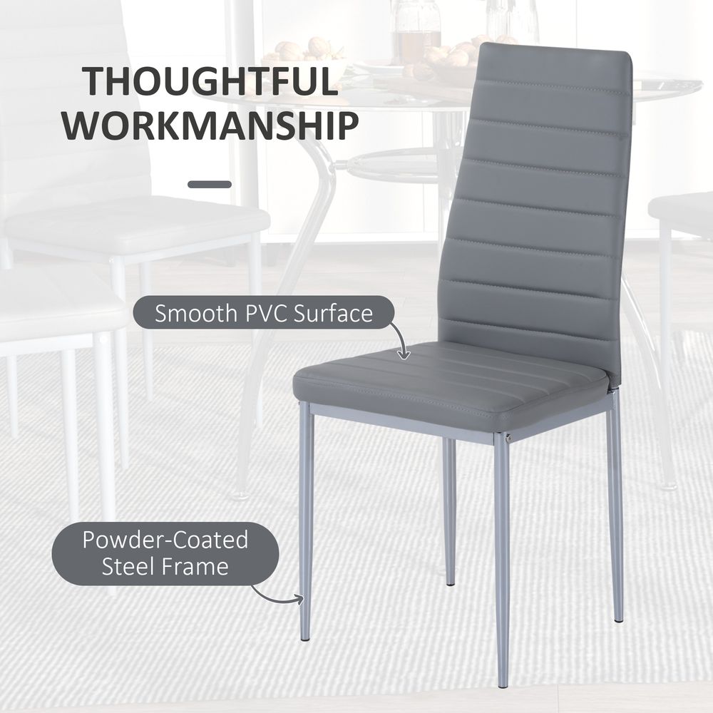 HOMCOM Round Dining Set: Table for 4, Chairs with Cushion. Stylish & Durable. Steel Frame. High Quality.