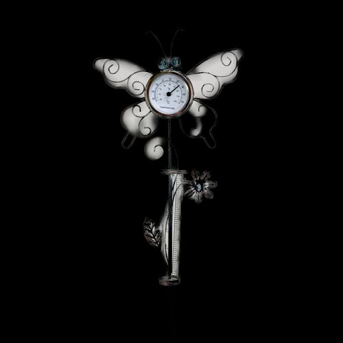 Butterfly Shaped Thermometer with Rain Gauge