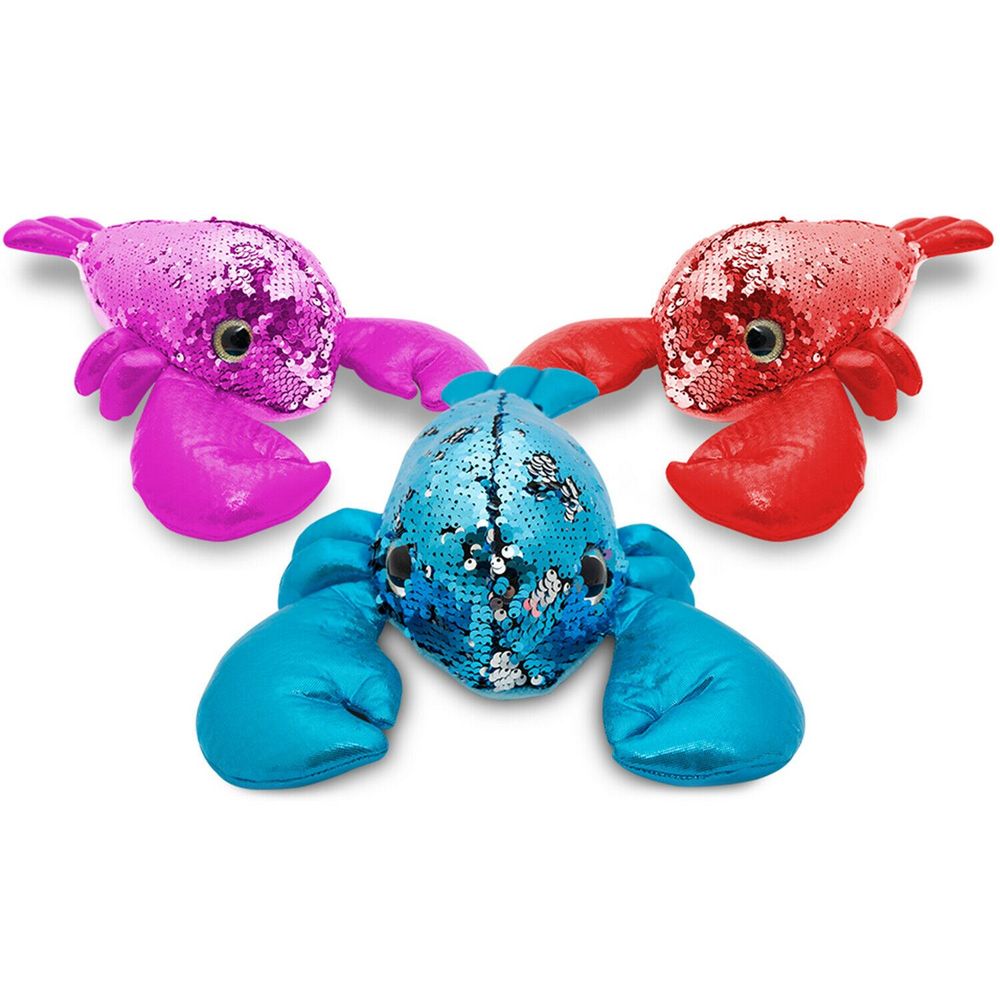 Doodle 11" Glitzies Lobster Magic Sequin Plush, Assorted Colors