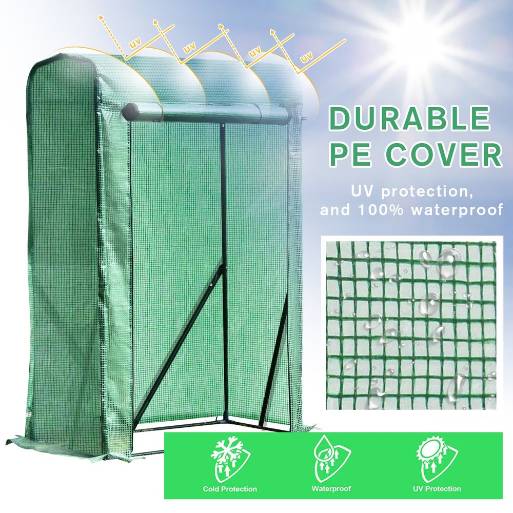 Portable PVC Grid Greenhouse - Protect Your Plants, Flowers & Produce from Wind & Rain - Compact & Durable Steel Frame - Easy Access Door