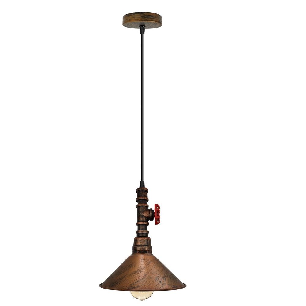 Vintage industrial  ceiling pendent light 22cm metal shade E2 adjustable cable
