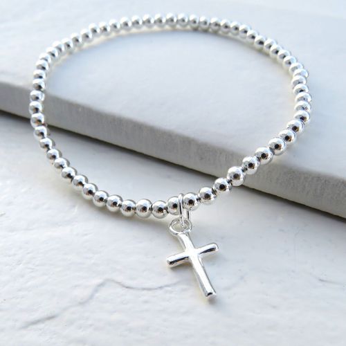 Silver Beaded Mini Charm Bracelet