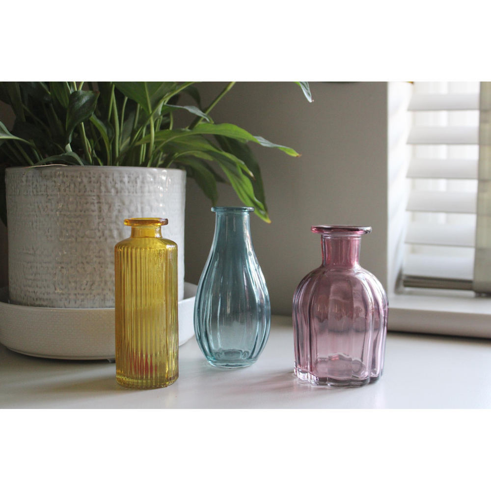 Premium Boho Glass Vases - Set of 3 | Colorful & Elegant Décor