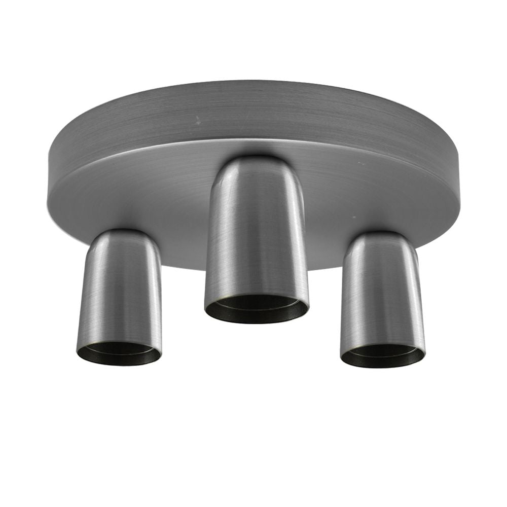 Vintage Satin Nickel Ceiling Light - 3 Way E27 Lamp Base - Semi Flush, High-Quality - Perfect for Any Room