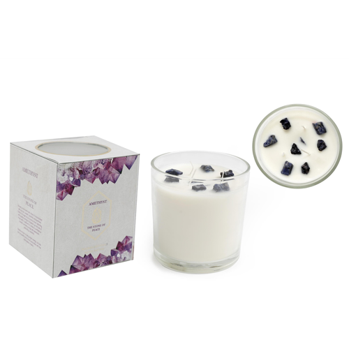 Amethyst Crystal Candle 12x12cm