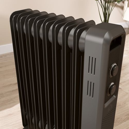 HOMCOM Oil Filled Radiator Portable Space Heater W/ 9 Fin, 3 Heat Settings