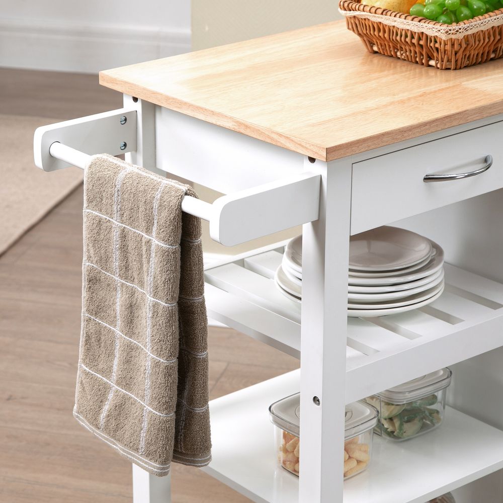 Kitchen CartUtility Kitchen Island with Storage Drawer, White