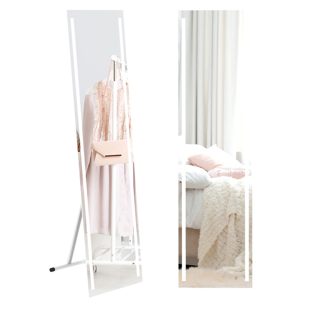 HOMCOM LED Lighted Full Length Mirror - Dimmable & Stylish Bedroom Decor