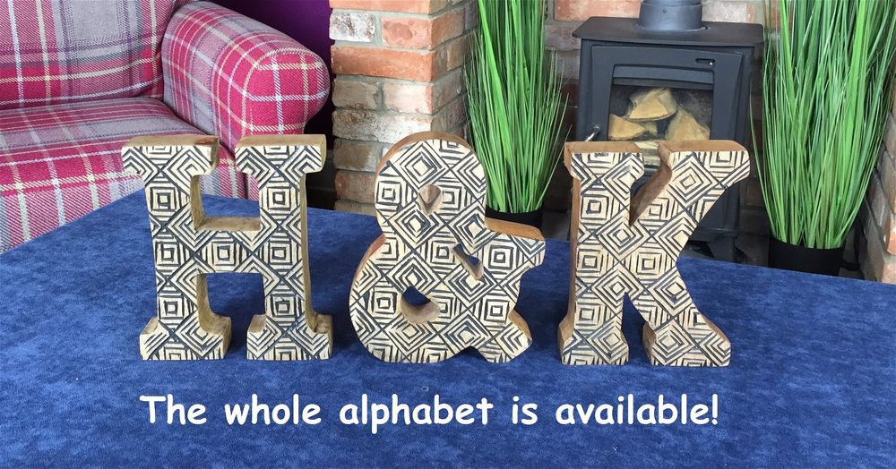 Rustic Wooden Geometric Letter J - Hand Carved, Versatile Home Decor
