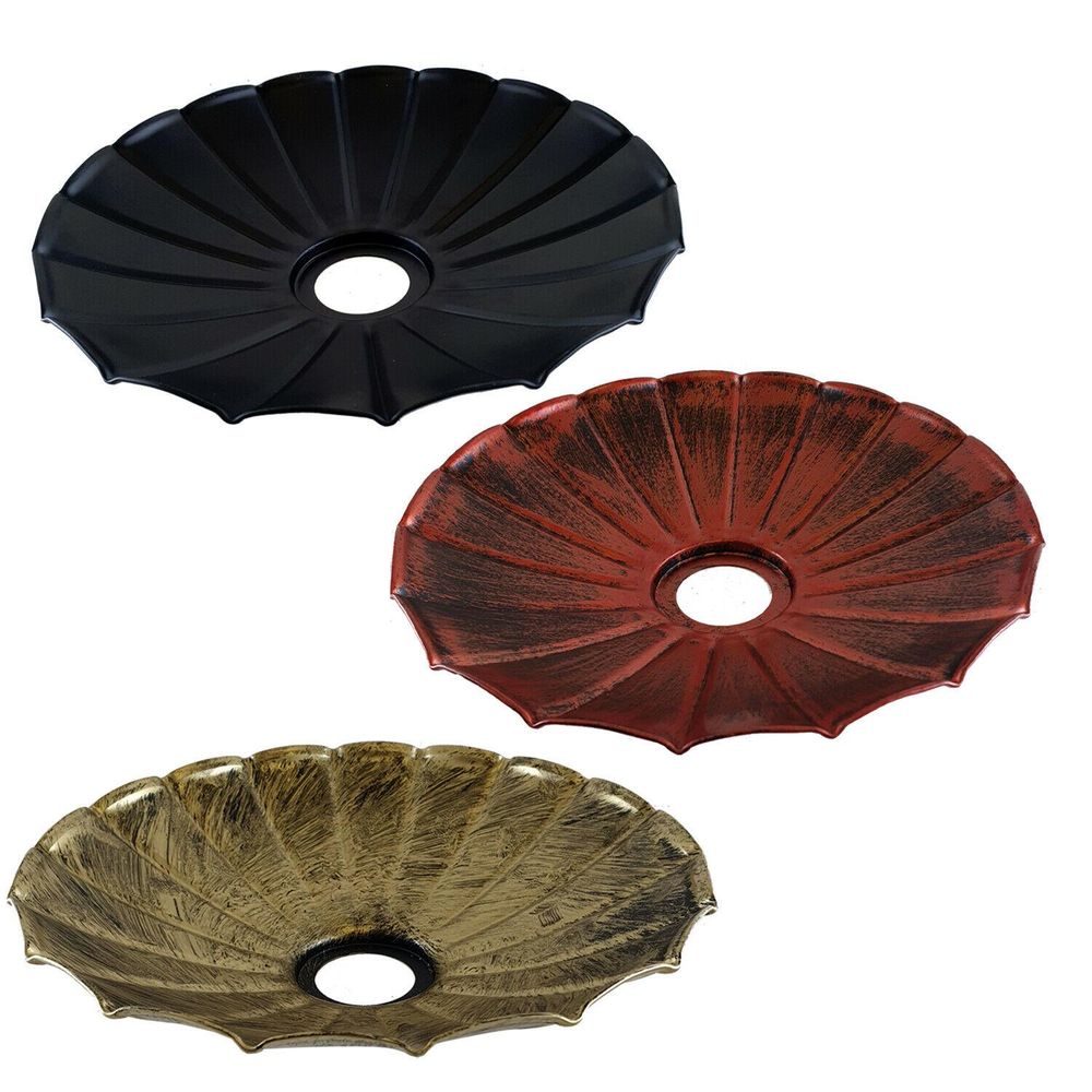 Vintage Industrial Ceiling Pendant Light Rustic Lampshade Easy Fit Wavy Shade UK