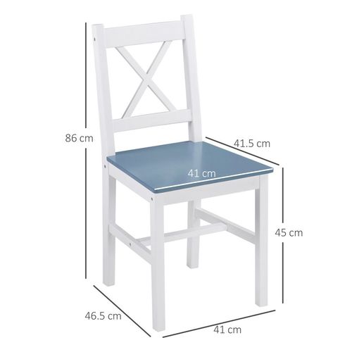 Dining Chairs Set of 2, Pine Wood Frame, Cross Back for Kitchen White