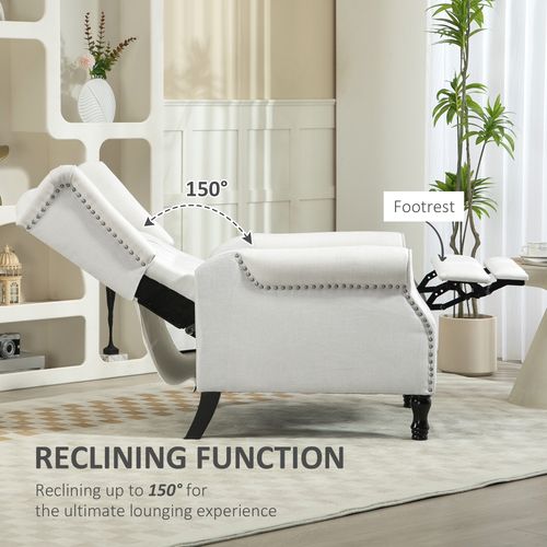 HOMCOM Manual Reclining Armchair Recliner with Footrest