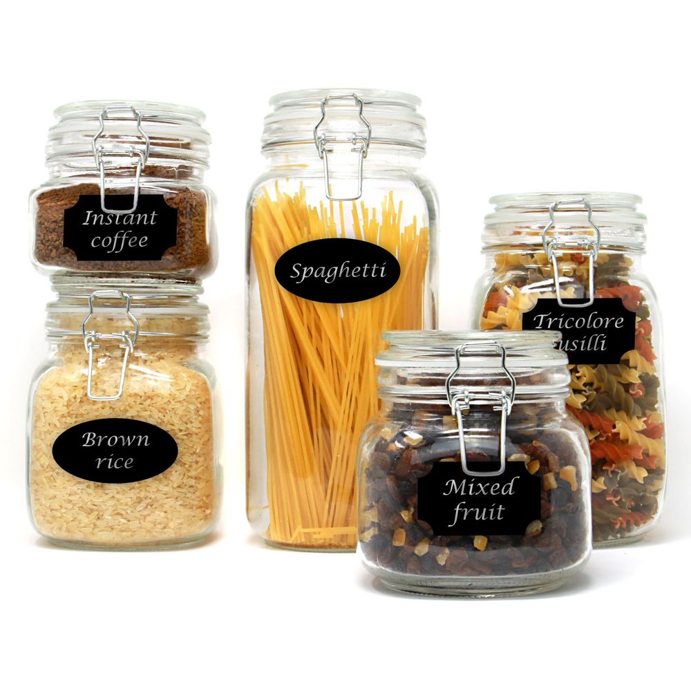 Organize and Preserve with Clip-Top Glass Storage Jars - Set of 5 | M&W