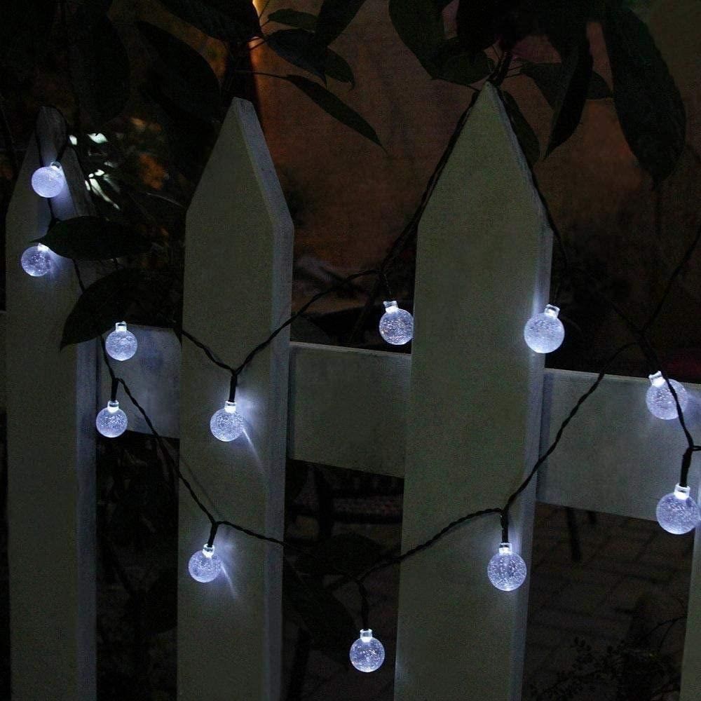 Planet Solar 30 White Crystal Ball String Lights 6m