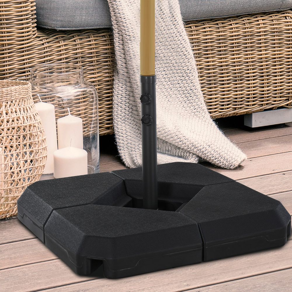 High-Quality HDPE 4-Part Fillable Parasol Base - Strong & Durable - Fits 48mm Poles - Secure & Stylish
