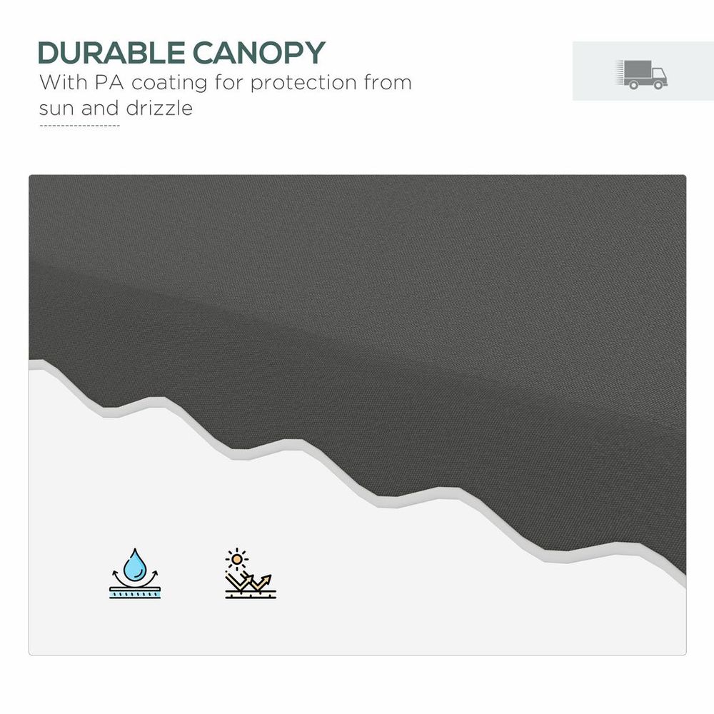Premium Outsunny 2.5m Square Cantilever Garden Parasol - Elegant Grey Design - High-Quality Materials - Cross Base Included