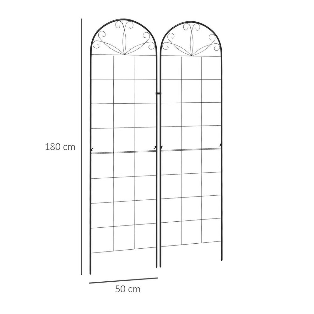 Premium Outsunny Metal Trellis (Set of 2) - Grow with Style! For Climbing Plants, Garden Decor - Sturdy & Easy to Install