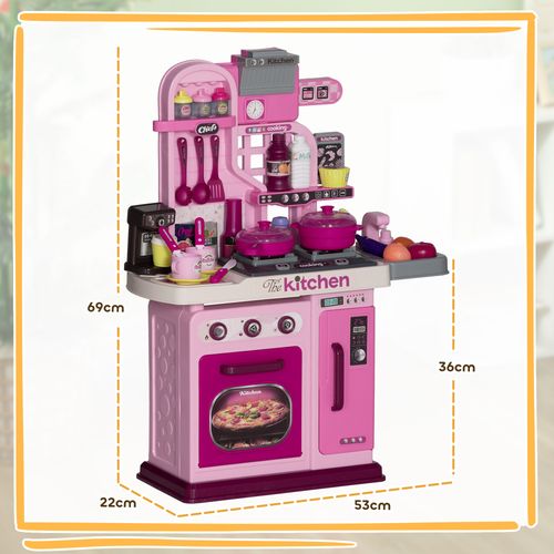 AIYAPLAY Kids Kitchen with 33 Piece Accessories, Lights, Sounds, Storage