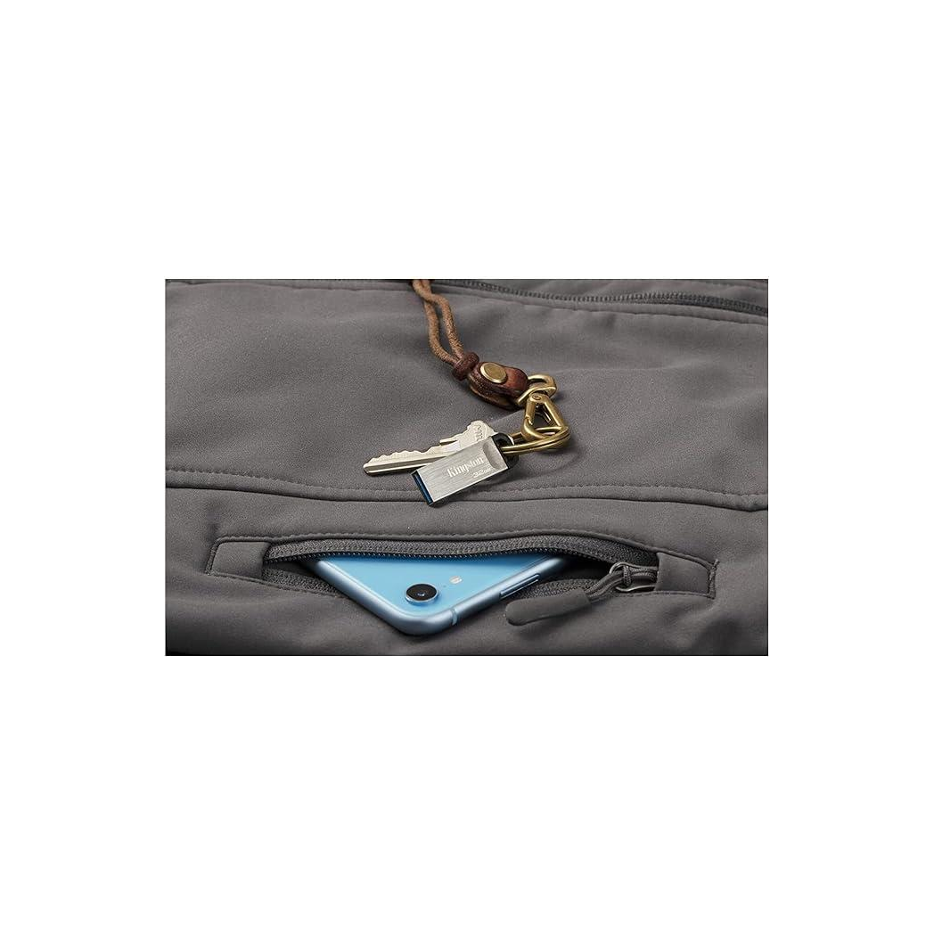 Kingston DataTraveler Kyson USB 3.2 Gen 1 Flash Drive 128GB - Stylish Capless Metal Case