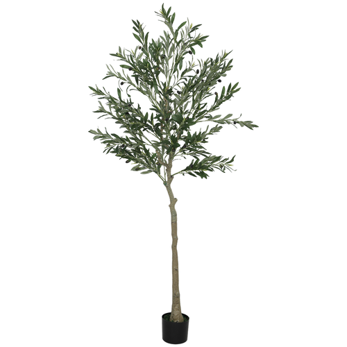 HOMCOM Indoor Artificial Plant, Faux Potted Silk Olive Tree