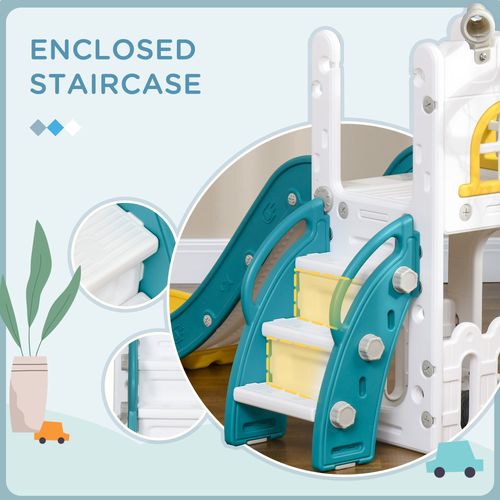 AIYAPLAY 4 in 1 Kids Slide for Indoor Use, for Toddler 1-3 Years Old, Yellow
