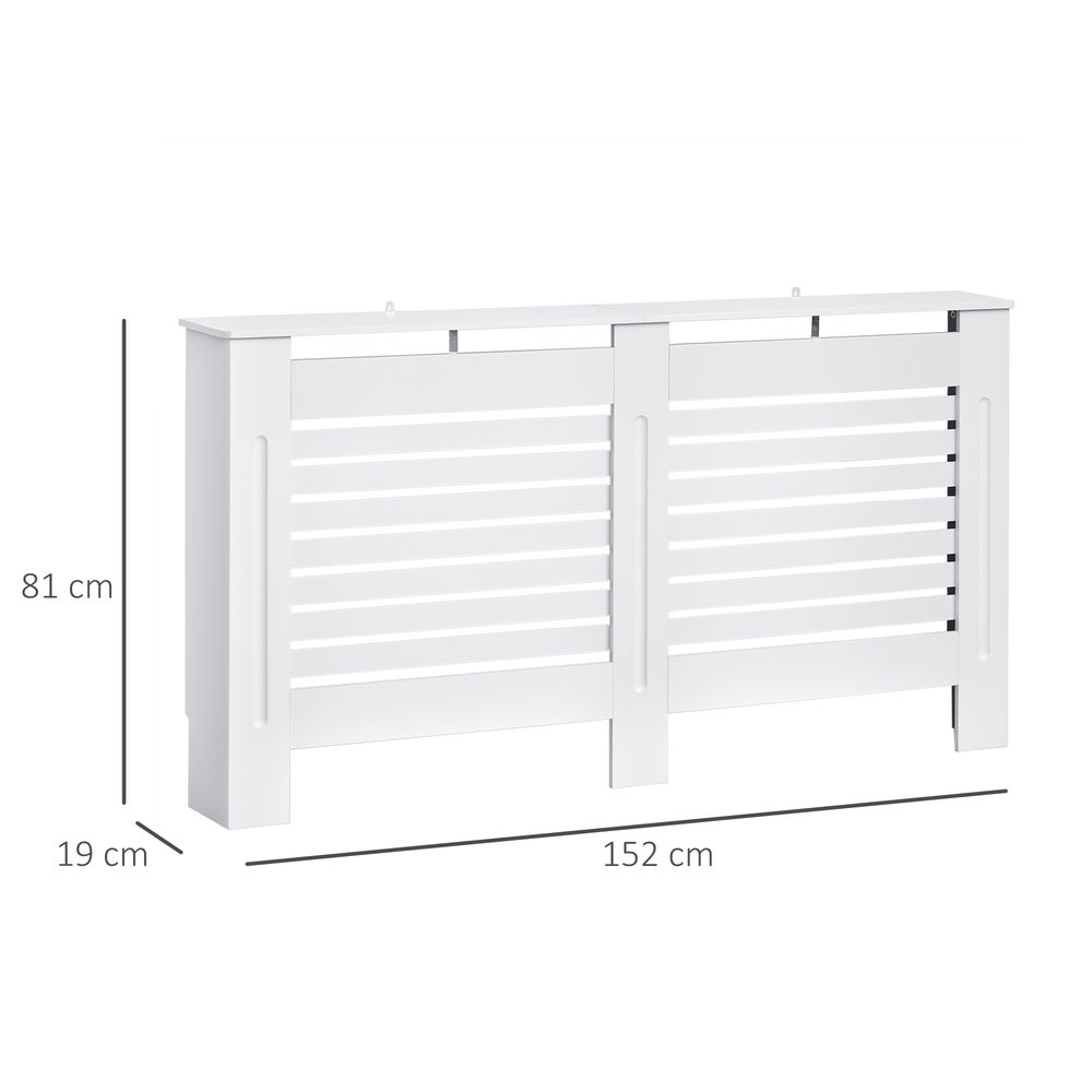 Premium MDF Radiator Cover - 152 cm - White Finish - Protect & Style Your Room - Free Shipping