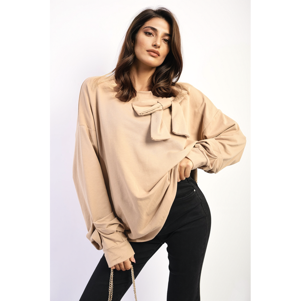 Elegant Long Sleeve Bow Jumper