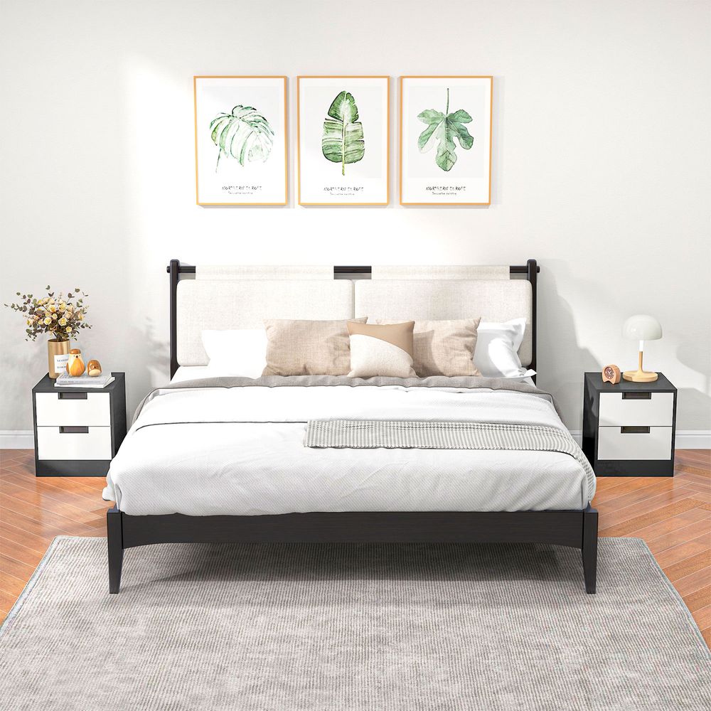 HOMCOM 2 Drawer Bedside Tables - Set of 2, Storage Nightstands for Bedroom - High Quality, Professional Seller