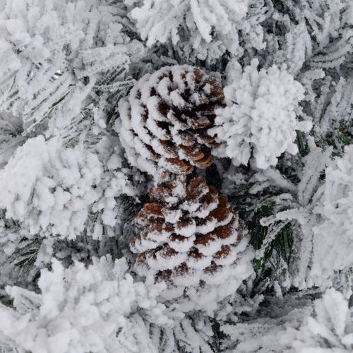 HOMCOM 3ft Artificial Christmas Tree with LED Light, Concrete Base