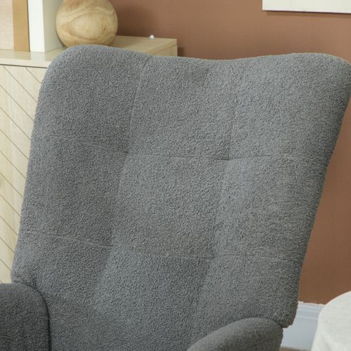 HOMCOM Rocking Chair, Modern Armchair with Backrest for Bedroom, Grey