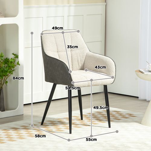 HOMCOM Accent Chair w/ Foot Pads and Chenille Fabric Arm Chair