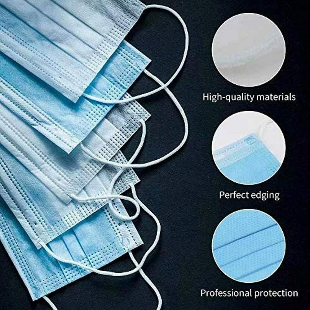 Premium 50Pk Aspect Disposable Face Mask | Breathable & Comfortable 3 Layer Safety Mask | Non-Woven Mouth Cover | Suitable for Home, Office, Outdoor