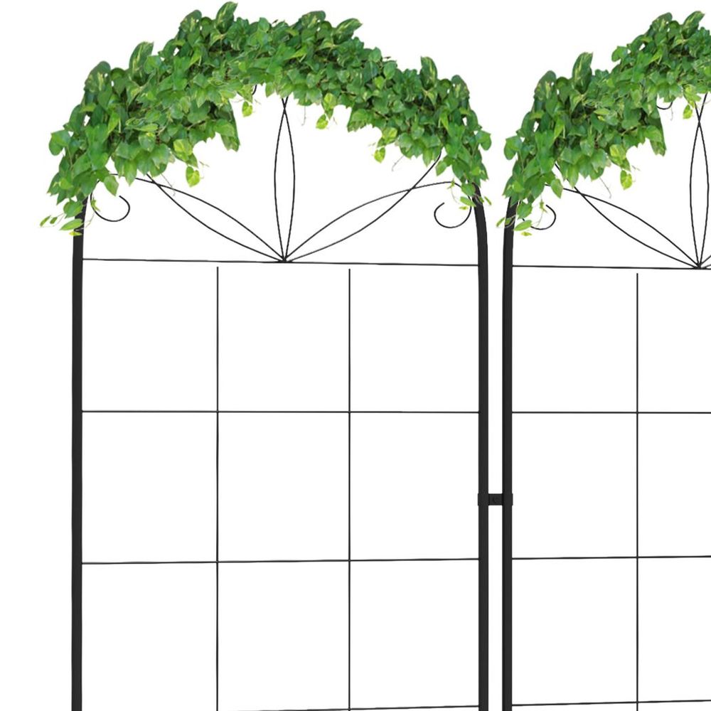 Premium Outsunny Metal Trellis (Set of 2) - Grow with Style! For Climbing Plants, Garden Decor - Sturdy & Easy to Install