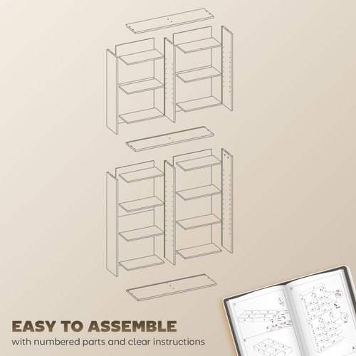 HOMCOM 640 CD Storage Unit 360 DVD Storage Tower w/ 18 Compartments Natural