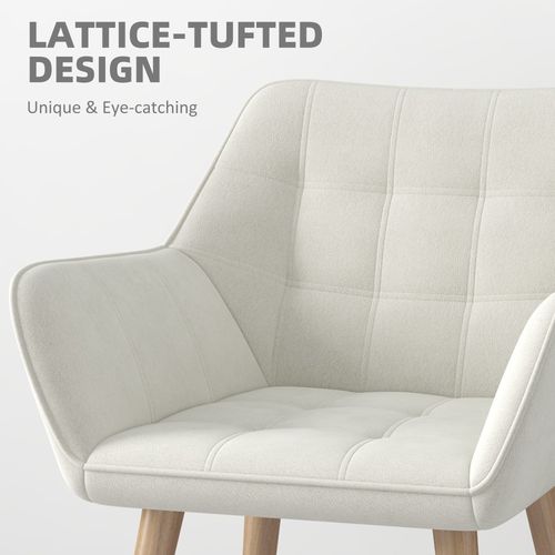 HOMCOM Velvet-Feel Accent Chair with Arms Slanted Back Wood Legs