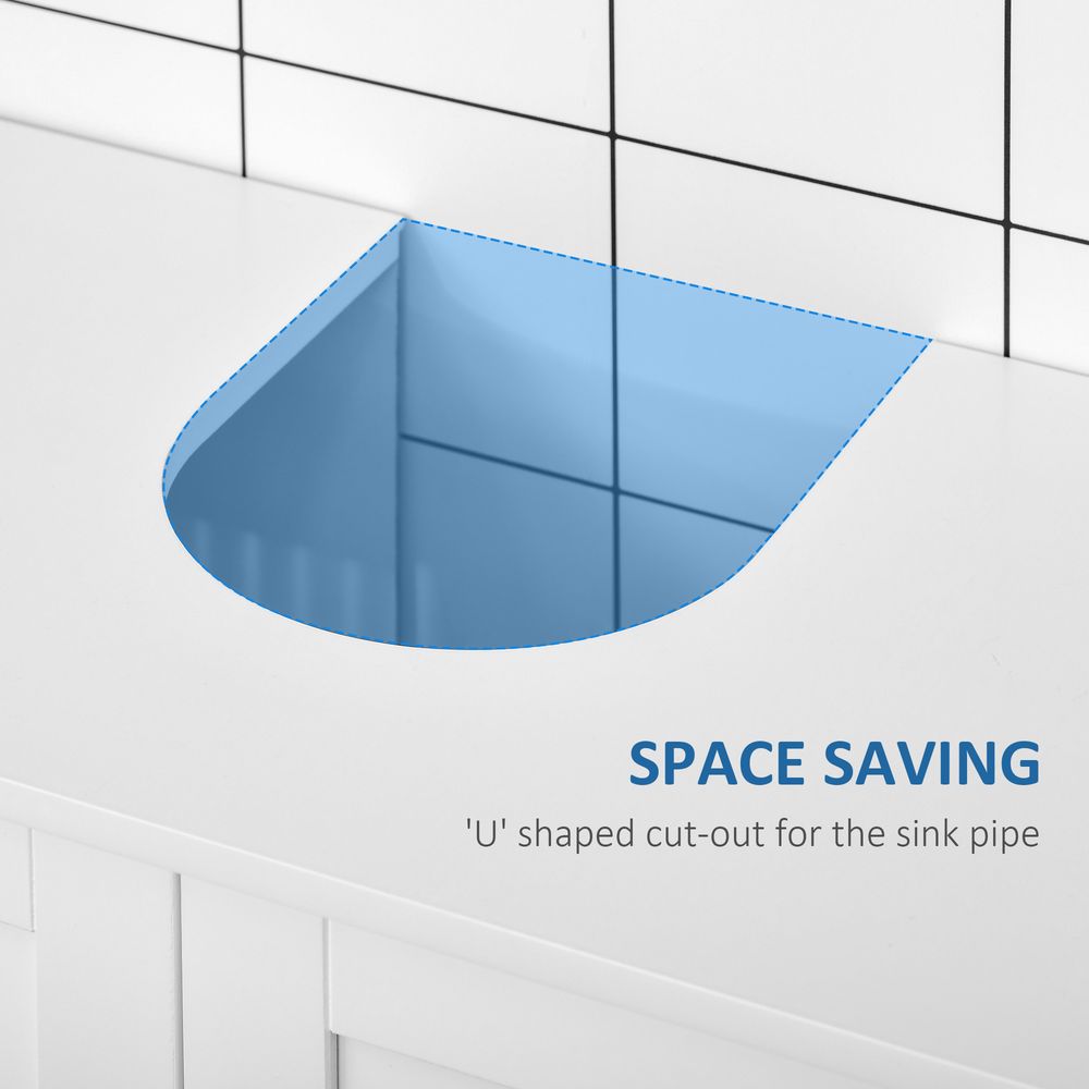 Space-Saving Under Sink Cabinet: 2-Door Bathroom Vanity, White - High Quality & Stylish Design