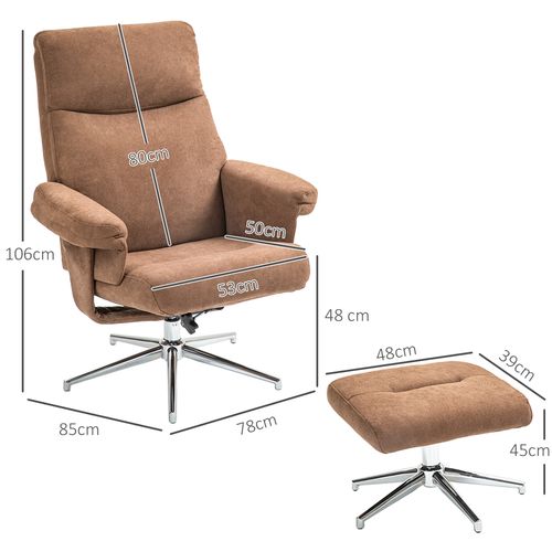 HOMCOM Recliner Chair with Footstool with Adjustable Back