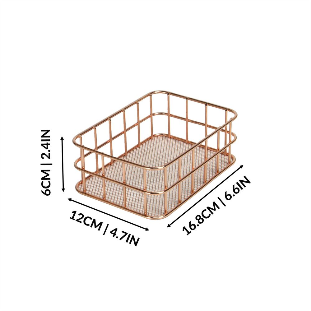 Premium Rose Gold Organisation Baskets - Set of 4 | M&W