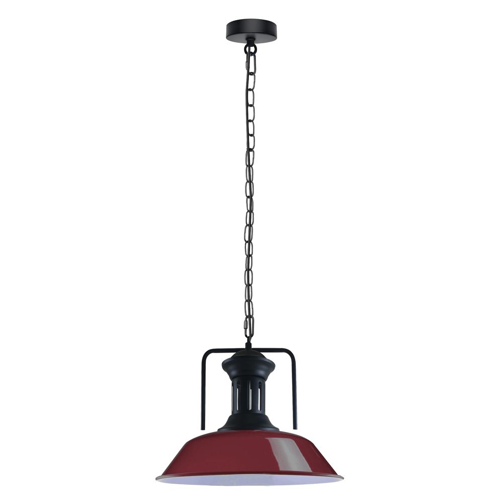 3 Pack Burgundy Retro Vintage Lampshade Easy Fit E27/B22 Base Pendant Metal 36cm Lamp Light Shades