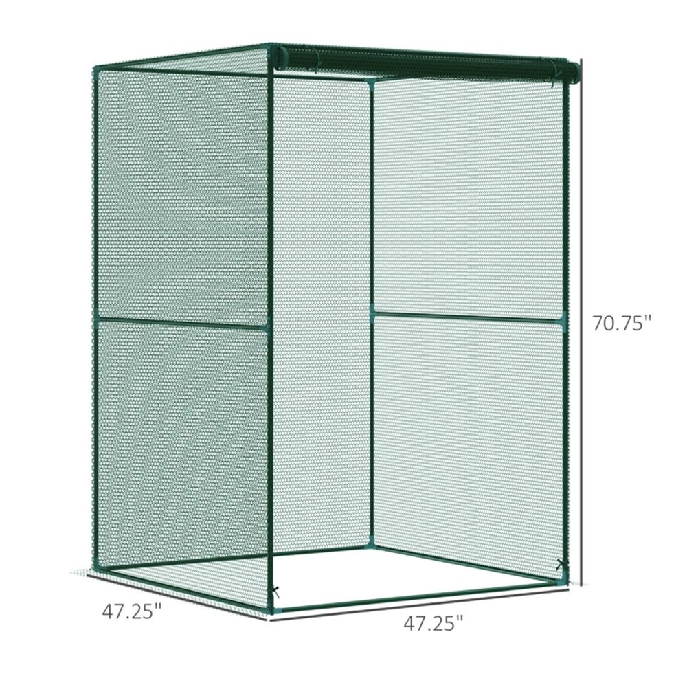 Walk-in Mini Greenhouse - Crop Cage Dark Green 47.25" W x 47.25" D x 70.75" H