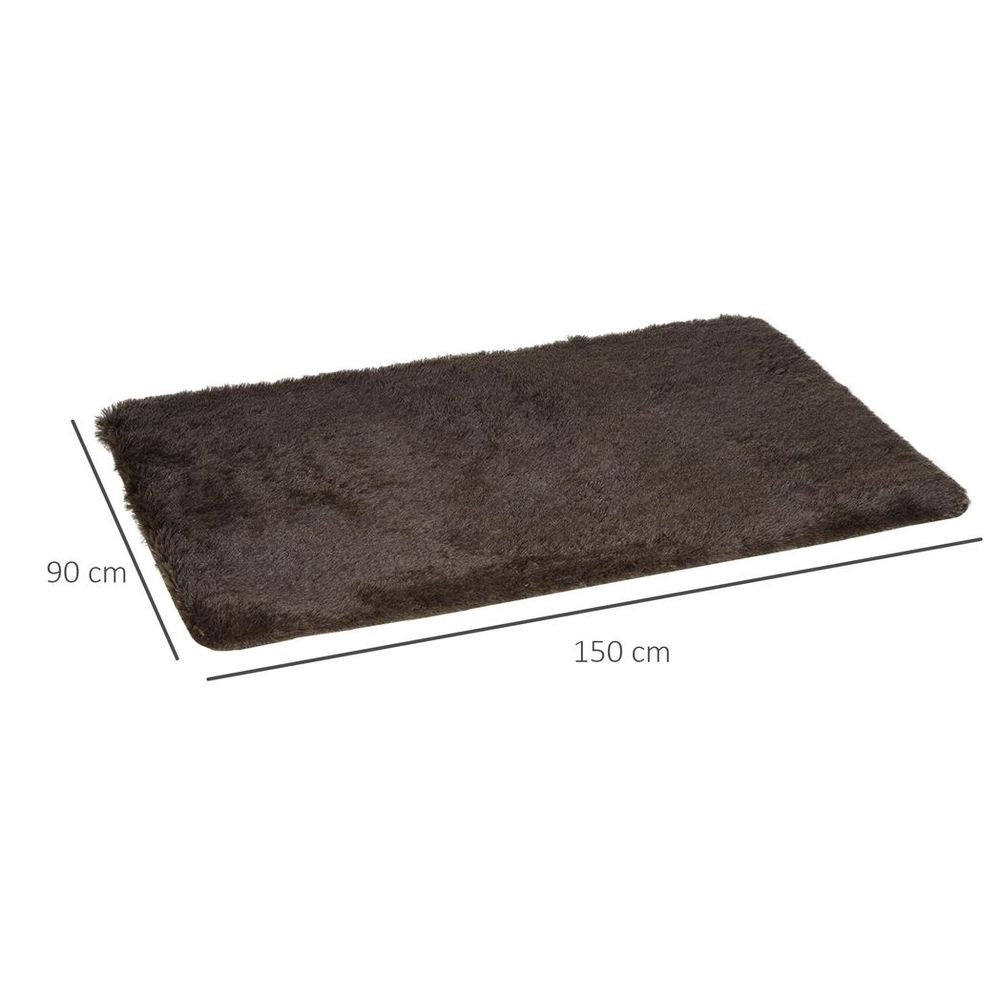 Luxurious Brown Shaggy Area Rug for Living Room and Bedroom, 90x150cm