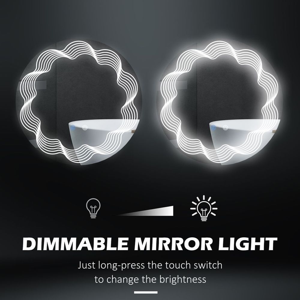 Sleek 70cm LED Dimming Bathroom Mirror: Smart Touch, Anti-Fog. Upgrade Your Routine & Elevate Your Space!