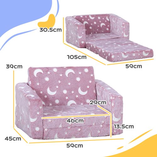 AIYAPLAY 2 in 1 Kids Folding Bed with Glow in The Dark Cosmic Design