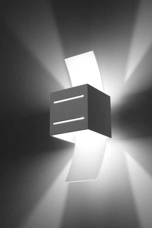 Wall Lamp LORETO White Up/Down Square Shape Modern Loft Design G9