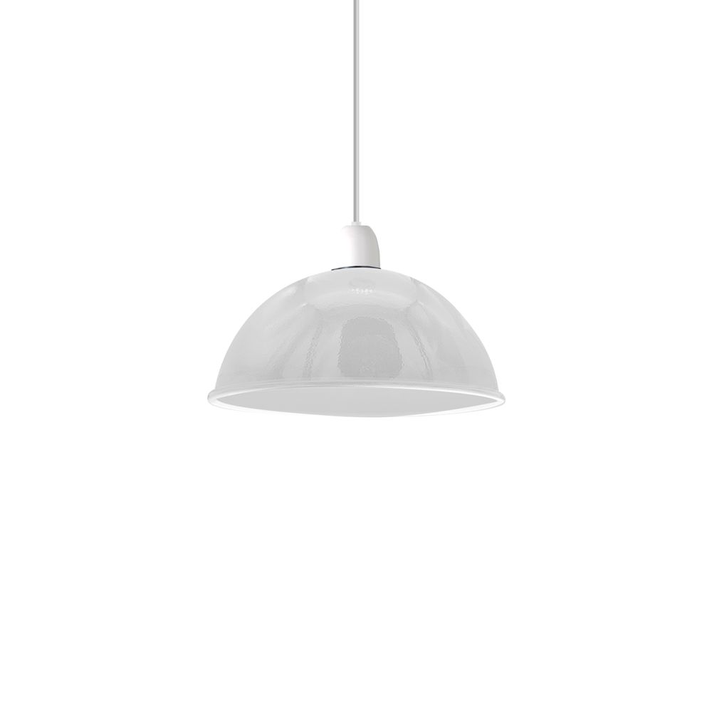 Vintage White  Industrial Easy Fit Dome Shaped Lamp Shade Ceiling, Pendant, Wall Light Metal E27 Light Fitting 60W