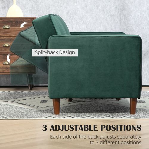 HOMCOM Convertible Sofa Futon Velvet-Touch Tufted Couch Sofa Bed