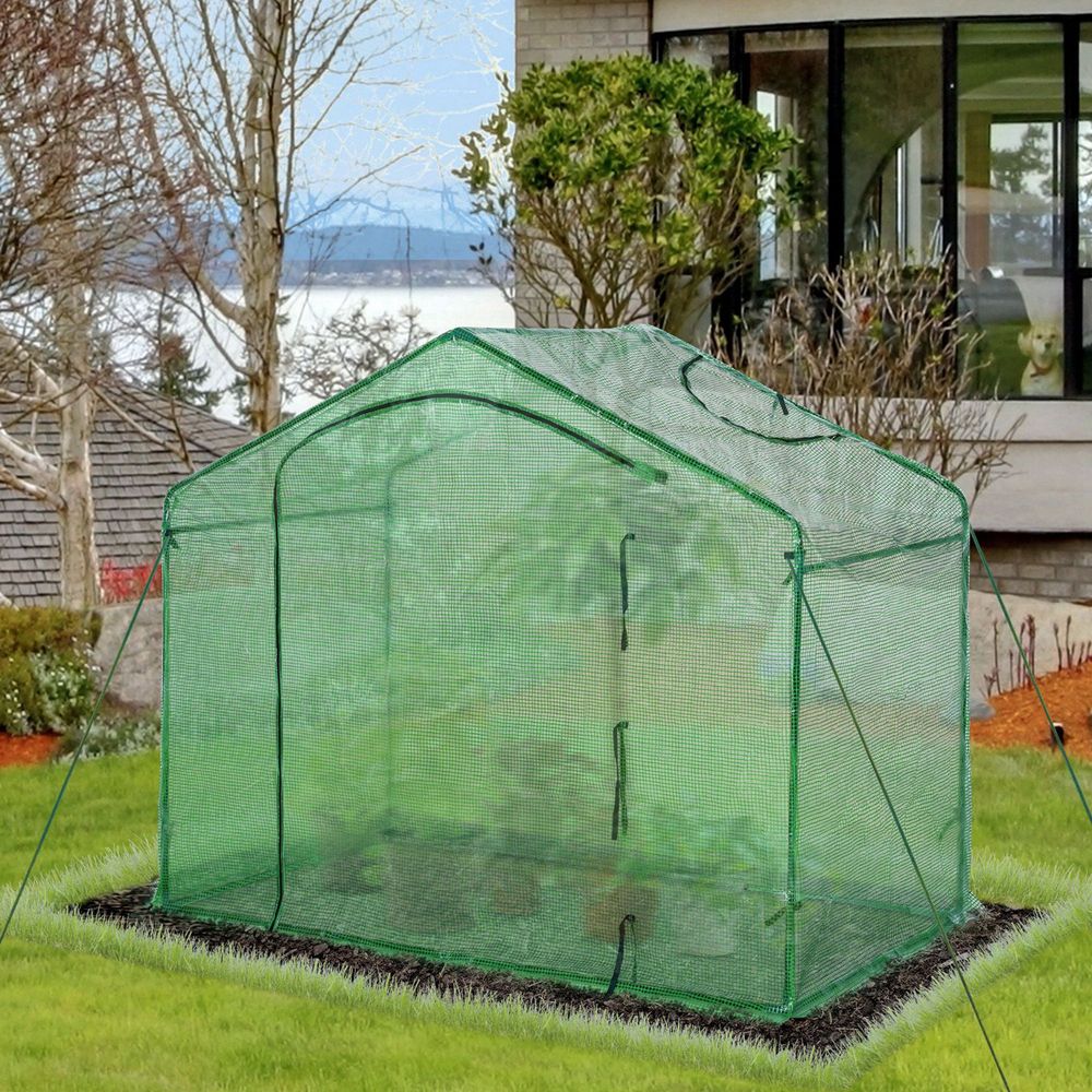 Outsunny Polytunnel Walk-in Greenhouse with Zip Door and Windows - Superior Quality Greenhouse for Optimal Plant Growth