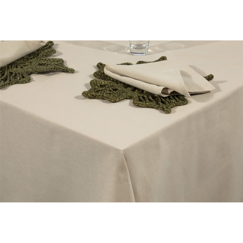 Premium Quality 100% Cotton Beige Tablecloth - 240x140cm