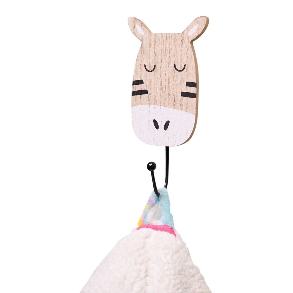 Lion, Giraffe, Elephant & Zebra Hooks - Adorable Animal Carvings for Kids' Rooms